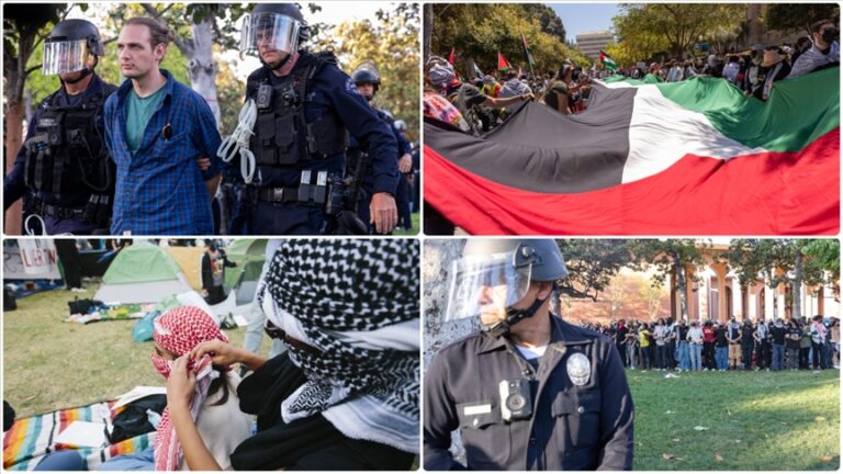 California Üniversitesi’ndeki Filistin’e destek gösterisine polis müdahalesinden endişe ediliyor