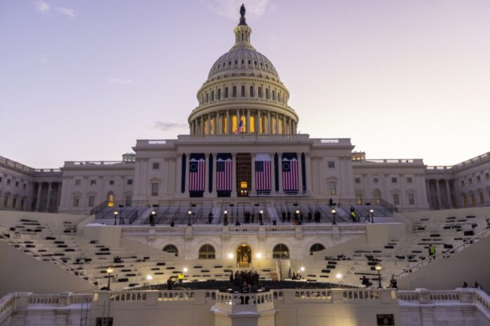 Rehearsal for the 2025 Presidential Inauguration at the US Capitol