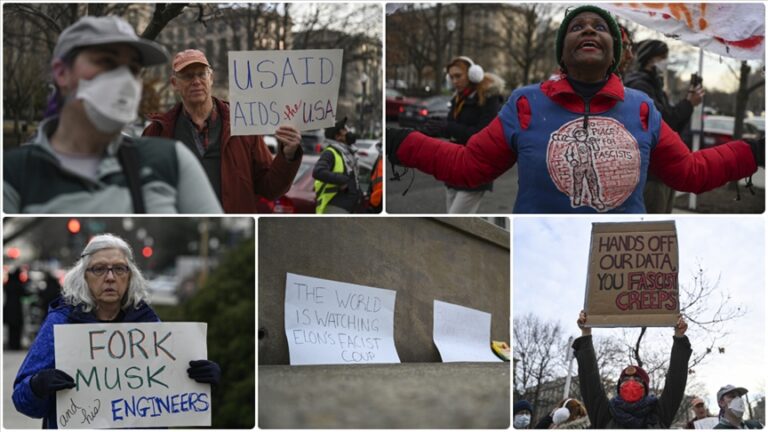 ABD’nin başkenti Washington’da Elon Musk’ın hükümet üzerindeki etkisi protesto edildi